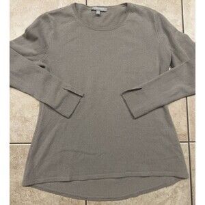 Neiman Marcus Sweater Womens Small Grey 100% Cashmere Long Sleeve Crew Neck